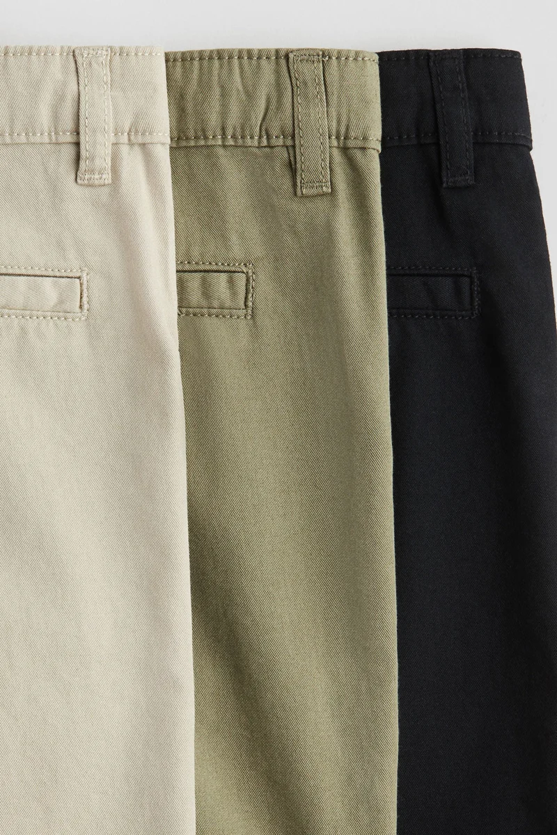 H&M 3-pack cotton chino shorts