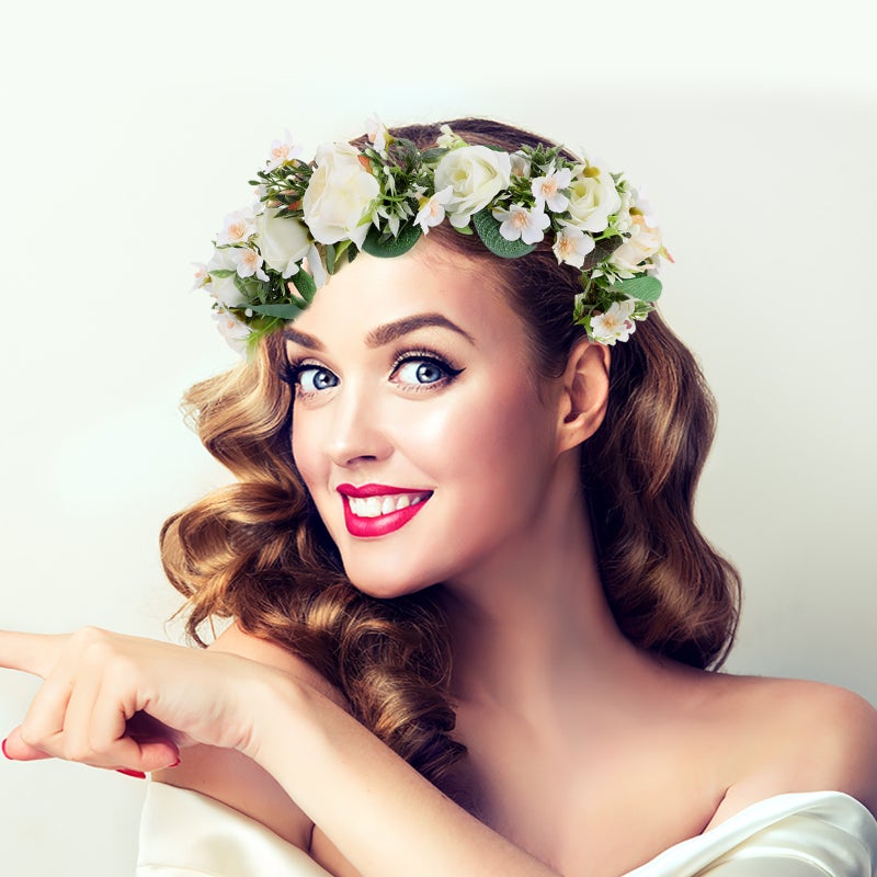 🌱 طوق شعر زهور للعروس تاج زهور بتصميم واقعي إكسسوار زفاف - Image 3