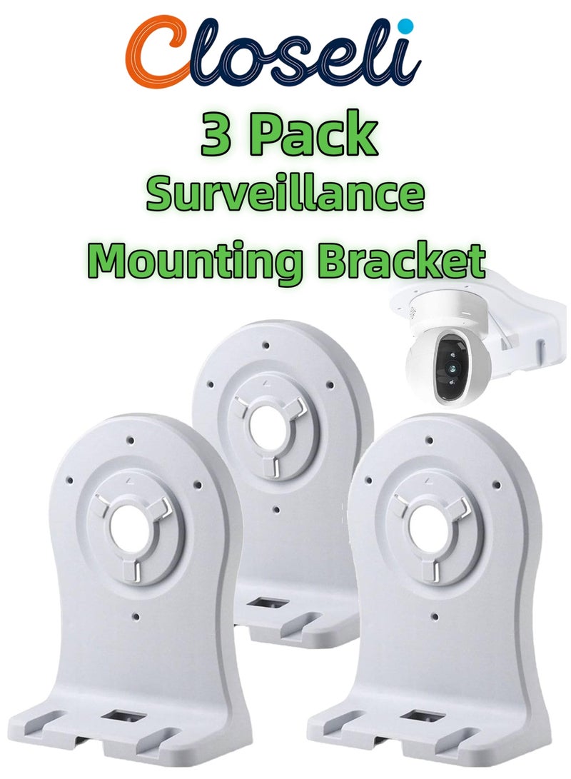 Closeli 3Pack WiFi Camera Mount Bracket, Camera Installation Stand, Compatible with EZVIZ C6 Series and C4 Series IP Cameras, Wall Ceiling Corner Mount Holder, ABS Security Camera Bracket, Easy Installation, Cable Management for CCTV IP Cameras - Image 1