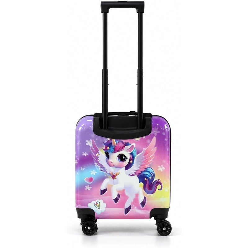 18 Hard Shell Trolley Luggage Magical Unicorn Design ABS + PC Embossed Print Suitcase with 360 Spinner Wheels - Image 3