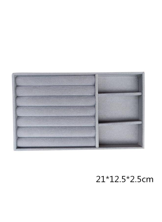 yongsheng 3PCS Drawer Organizer Stackable Jewelry Organizer Trays for Drawer Rings Earrings Necklaces Bracelet Storage Showcase Box(Grey)  - Image 1