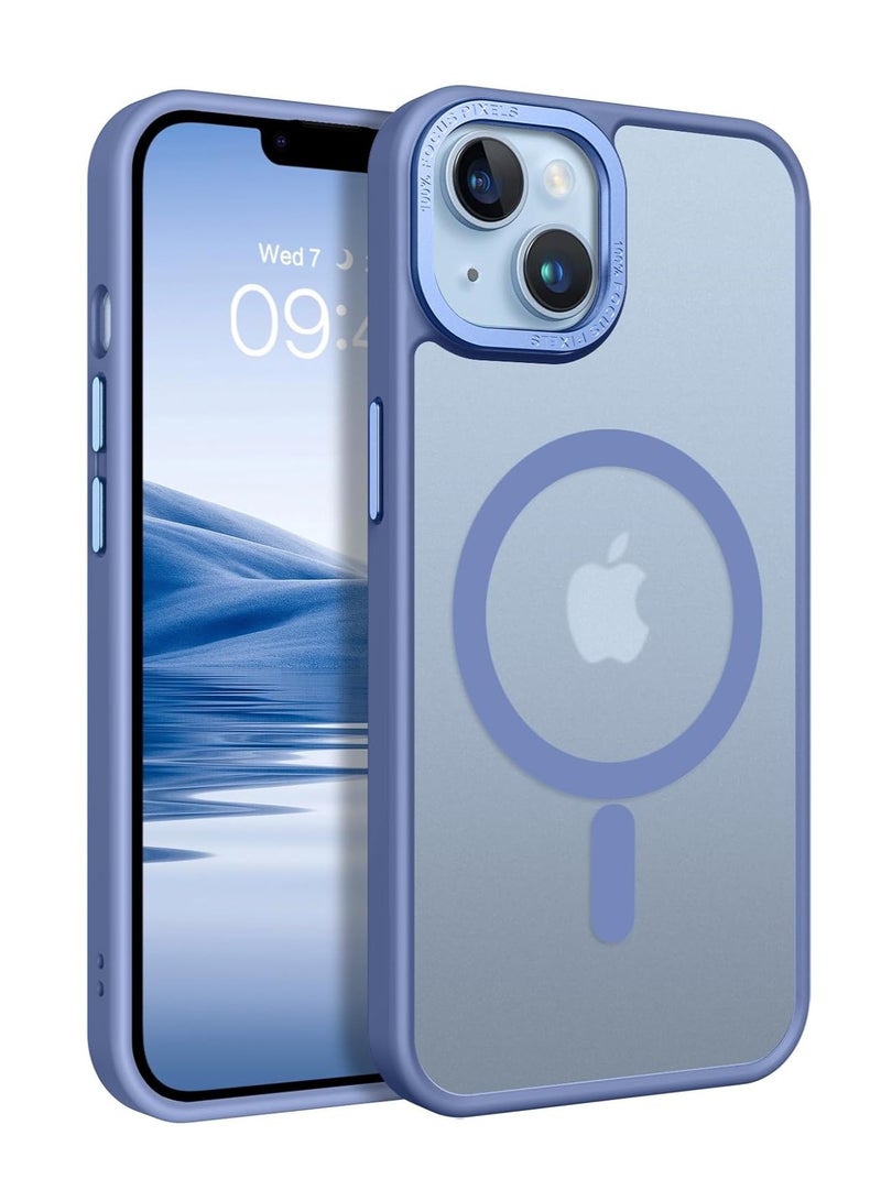 Magnetic for iPhone 14 Plus Case, [Compatible with MagSafe] Translucent Matte Frosted Slim Lightweight Shockproof Women Men Girl Protective Cover Case for iPhone 14 Plus 6.7",Light Blue - Image 1
