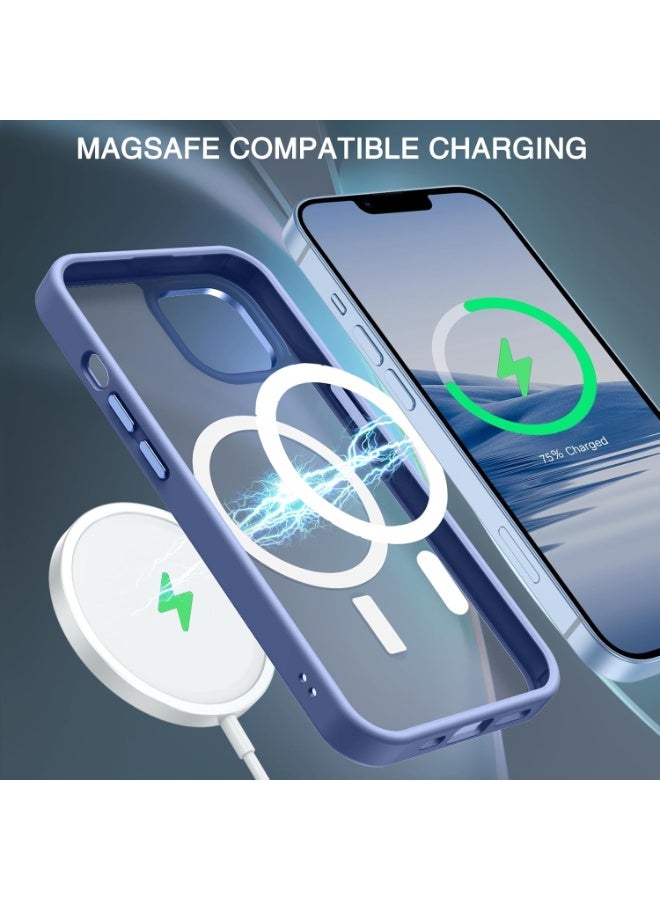 Magnetic for iPhone 14 Plus Case, [Compatible with MagSafe] Translucent Matte Frosted Slim Lightweight Shockproof Women Men Girl Protective Cover Case for iPhone 14 Plus 6.7",Light Blue - Image 5