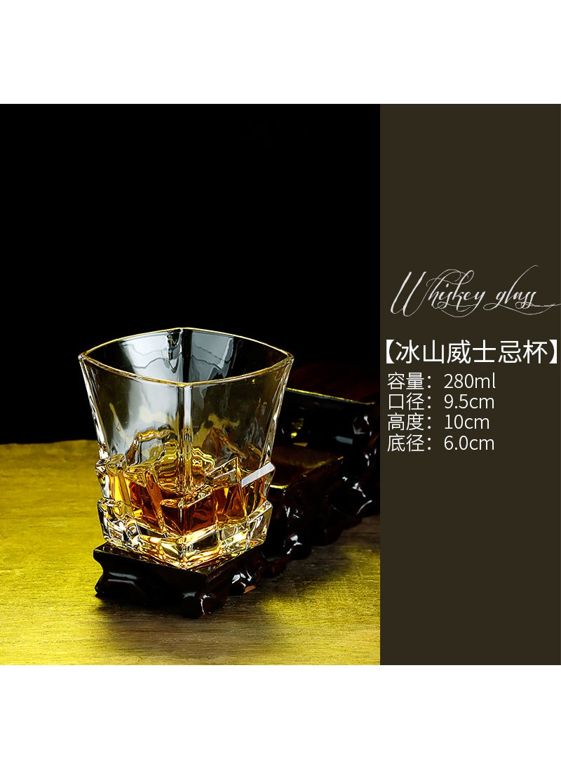 Generic - Vintage Crystal Whiskey Glass Set Iceberg Whiskey Cup 280ml - Image 1