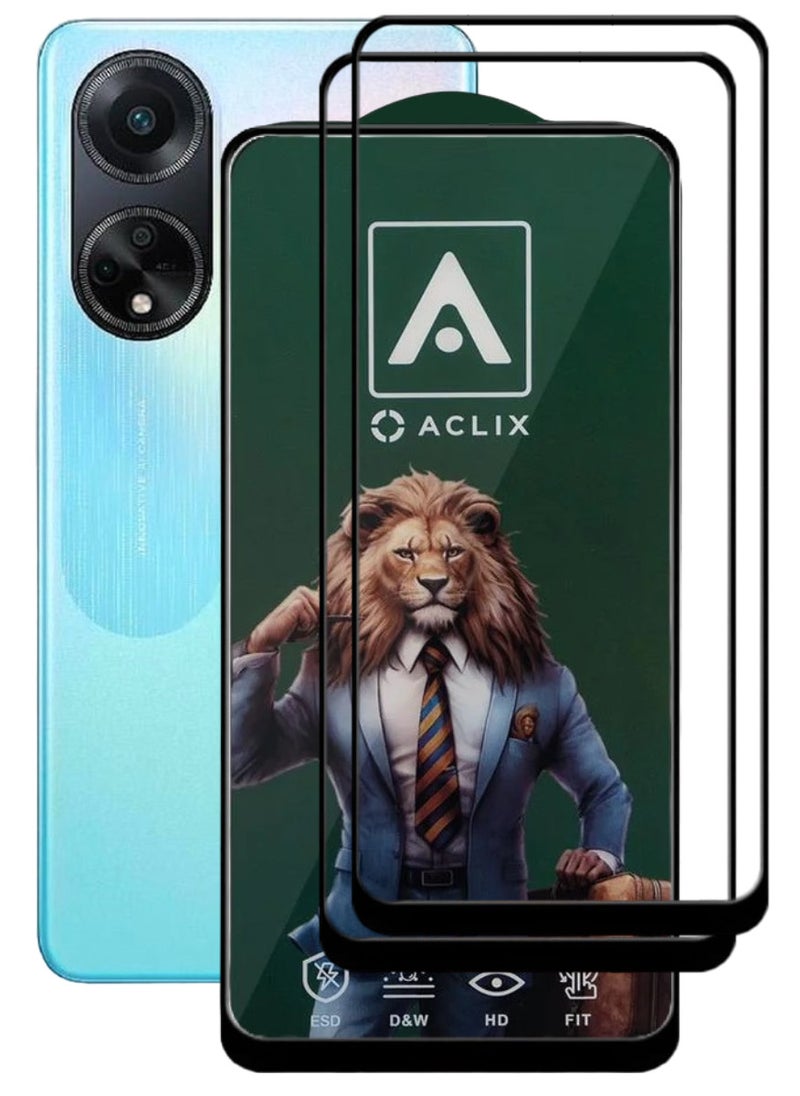 ACLIX 2 Pieces Antistatic ESD Dustproof Premium Quality High Definition Tempered Glass Screen Protector Designed For Oppo A98 - Image 1