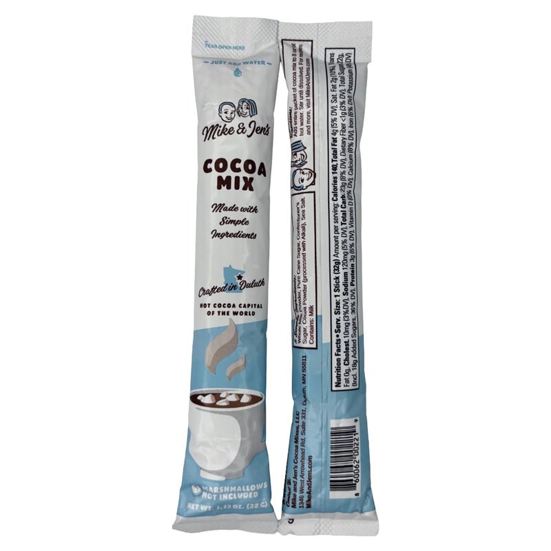 Mike & Jen's Hot Cocoa Mix Single Serve Sticks. 5 Simple Ingredients. 12 Servings - Image 3