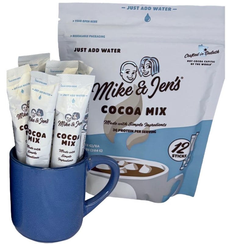 Mike & Jen's Hot Cocoa Mix Single Serve Sticks. 5 Simple Ingredients. 12 Servings - Image 4