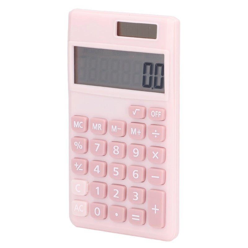 Calculators 8 Digit Solar Battery Dual Power Handheld Pocket Calculator with Large LCD Display Big Sensitive ButtonPink - Image 4