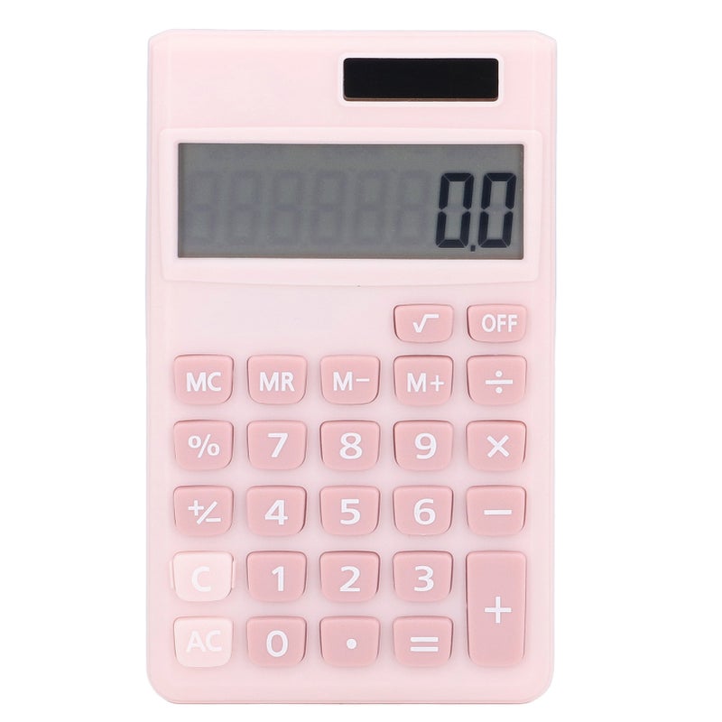Calculators 8 Digit Solar Battery Dual Power Handheld Pocket Calculator with Large LCD Display Big Sensitive ButtonPink - Image 1