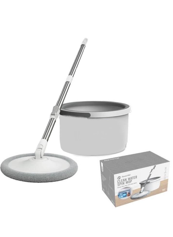 Mop Spin Mop and Bucket Set 360° Flat Mop with Self Separation Dirty and Clean Water System 2Pcs Microfiber Pad Extended Handle for All Types of Floor Cleaning - Image 1