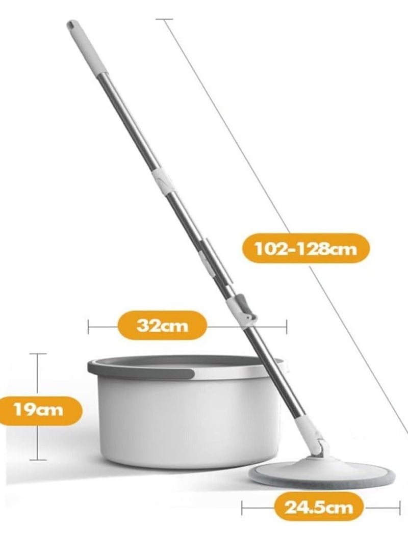 Mop Spin Mop and Bucket Set 360° Flat Mop with Self Separation Dirty and Clean Water System 2Pcs Microfiber Pad Extended Handle for All Types of Floor Cleaning - Image 2