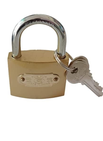 MAXONIC Heavy Duty Security Padlock with 3 Keys Gold Finish Hardened Steel Shackle for Gates Doors and Shutters 38 MM Pack of 2  - Image 5