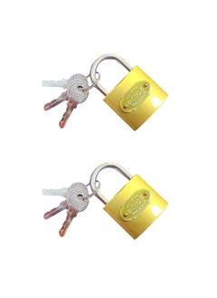 MAXONIC Heavy Duty Security Padlock with 3 Keys Gold Finish Hardened Steel Shackle for Gates Doors and Shutters 38 MM Pack of 2  - Image 1