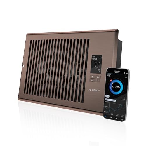 AC Infinity مروحة تعزيز الهواء AC Infinity AIRTAP T6 برونزية، مروحة معززة للسجلات لفتحات 6” x 10”، تحسن من فتحات التدفئة والتبريد، 10 سرعات هادئة، تحكم عبر تطبيق بلوتوث مع تنبيهات البيانات. تناسب فقط فتحات القنوات 6” x 10” - Image 1