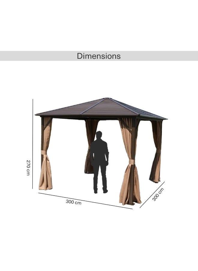 Pan Home Ejanta Gazebo 300X300X270 Cm- Brown  - Image 1