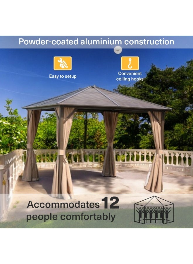 Pan Home Ejanta Gazebo 300X300X270 Cm- Brown  - Image 5