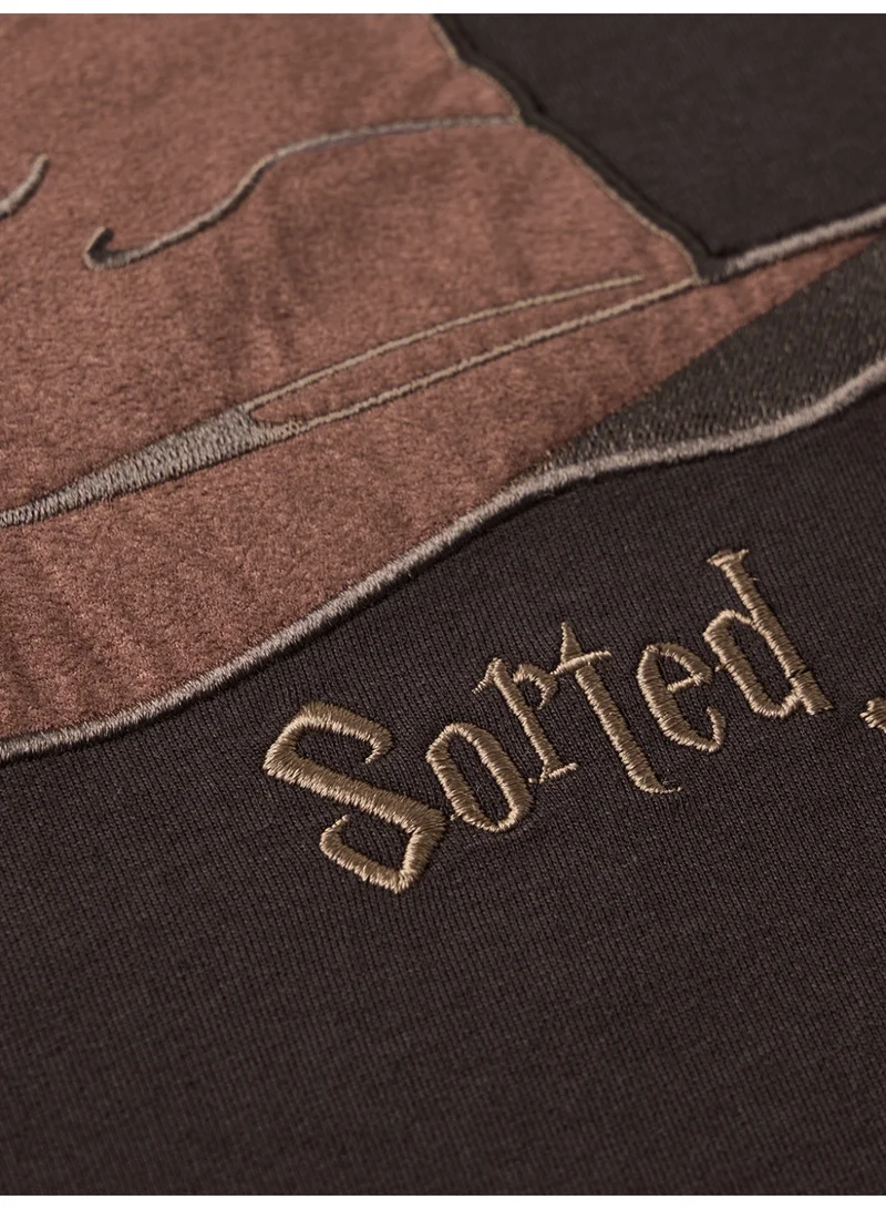 The Souled Store  The Souled Store Women Harry Potter Brown Embroidered Oversized Fit T-Shirts for Women | Best Price UAE