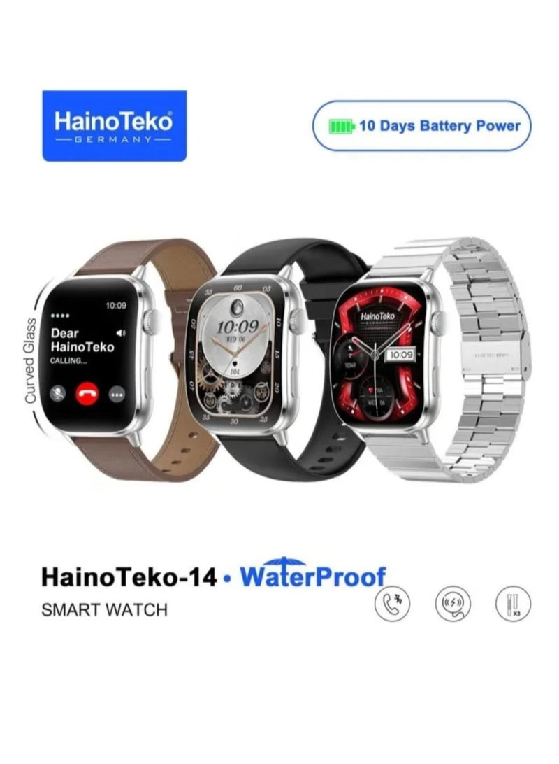 Haino Teko-14 AMOLED Smartwatch for Men & Women – 1.43" HD Display, 10-Day Battery Life, Waterproof Fitness Tracker with 3 Interchangeable Straps & Magnetic Charging Cable - Image 1
