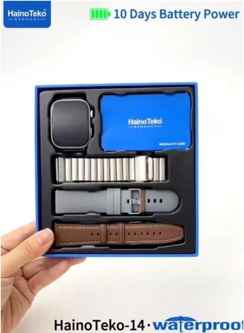 Haino Teko-14 AMOLED Smartwatch for Men & Women – 1.43" HD Display, 10-Day Battery Life, Waterproof Fitness Tracker with 3 Interchangeable Straps & Magnetic Charging Cable - Image 2