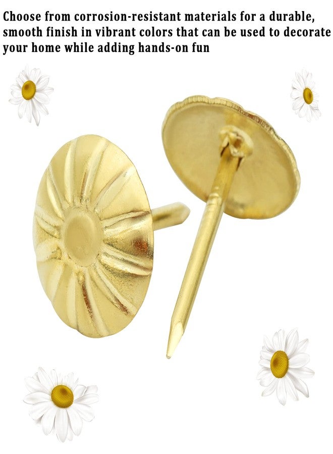 Haomian 400 Pcs Antique Brass Daisy Decorative Nails, Gold Brass Upholstery Tacks Nails Furniture Nails for Sofa,Crafts,Furniture, Hardware Tool,11 x 16cm,4 Colors - Image 4