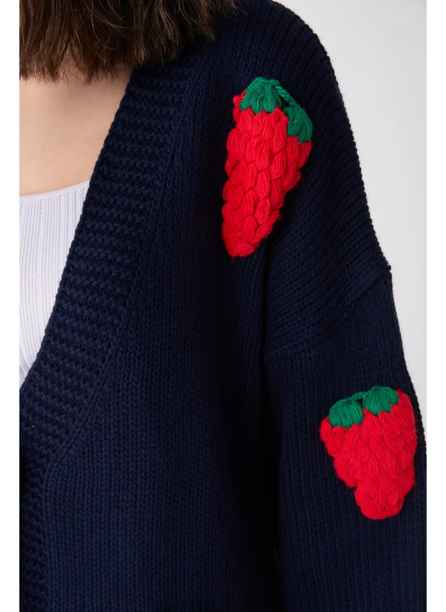 Tofisa 23919-NAVY BLUE Knitwear Cardigan