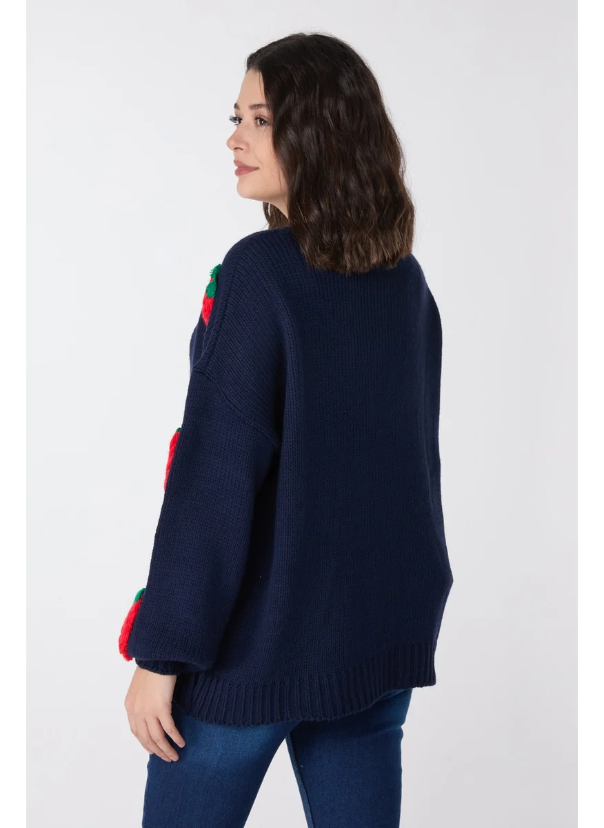 Tofisa 23919-NAVY BLUE Knitwear Cardigan