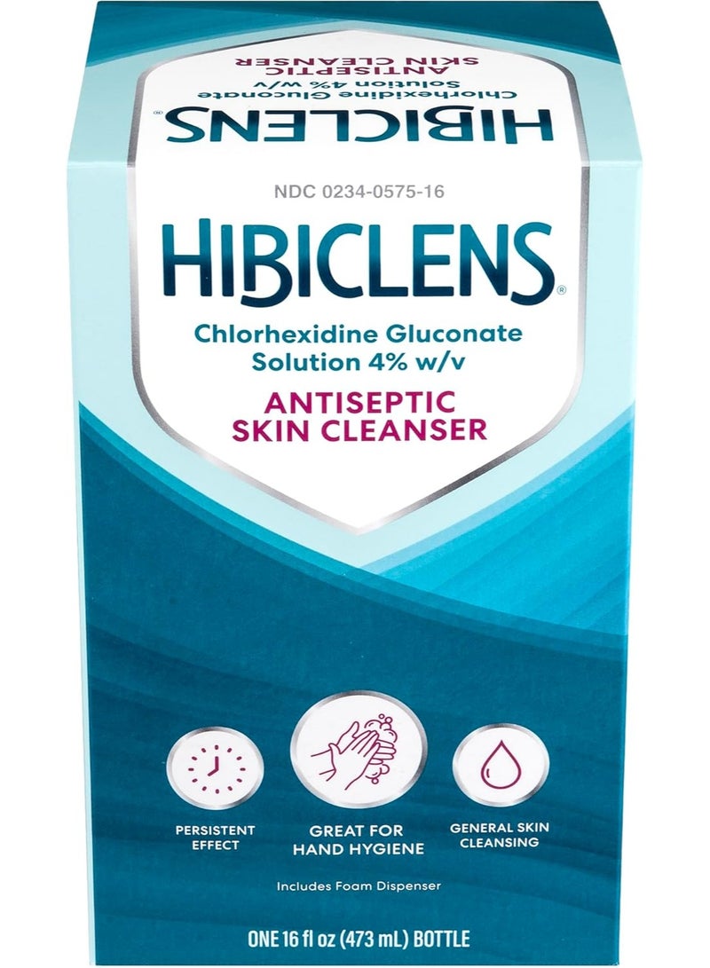 hibiclens هيبيكلينز – صابون ومطهر مضاد للميكروبات ومنظف للبشرة – مضخة رغوية متضمنة – 16 أونصة – للاستخدام المنزلي والمستشفيات – 4% CHG - Image 3