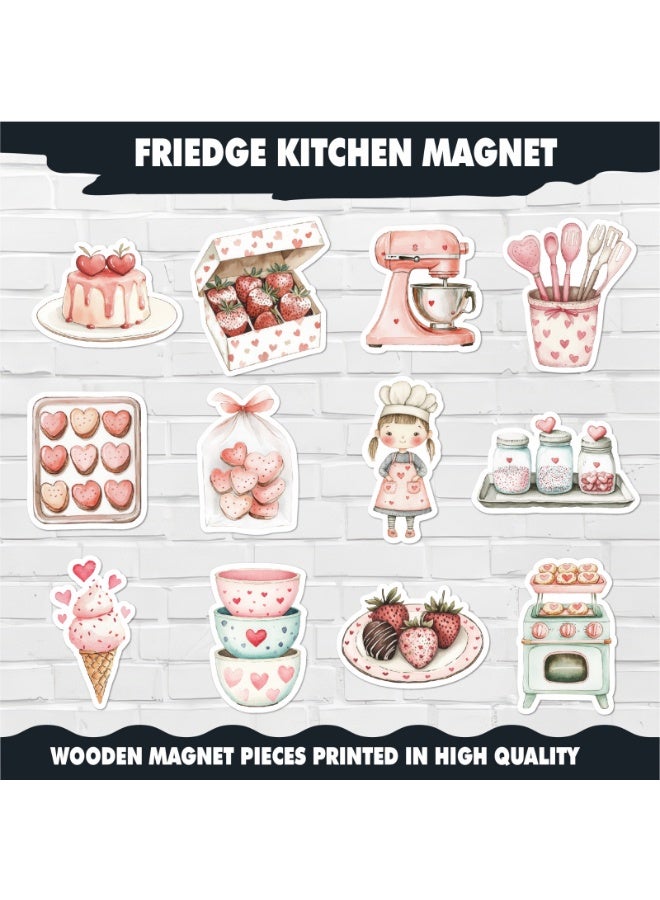 Cookies Bakery Fridge Magnets Set – Cute Bakery-Themed Magnets with Cookies, Pastries & Cozy Bakery Vibe for Refrigerator, Kitchen Decor, Office, 3MM Thickness, Aesthetic Home Decoration - Image 2