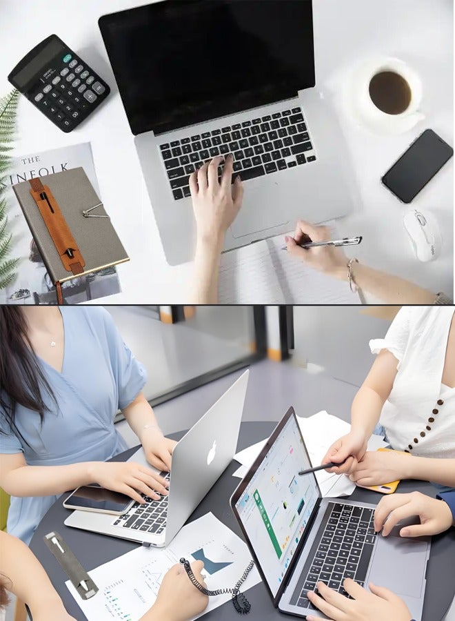 4-Pack Soft PU Leather Pencil Holder, 4 Colours (Brown, Black, Grey, Blue), Strap-on Pencil Pouch, Portable Pencil Case Sleeve for Pens，Pencils, Stylus Pens, Ballpoints. - Image 4