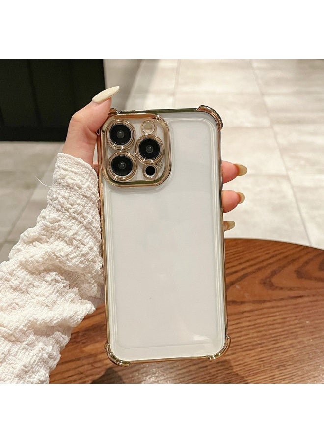 NIBEMINENT Simple Quadruple Protection Protective TPU Case Cover For iPhone 16 Pro, Golden