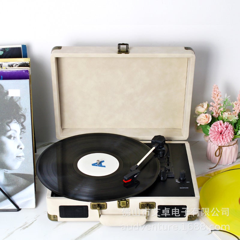 Portable Luggage Vinyl Record Player Retro Vinyl Record Player Gramophone Living Room European Record Player Gift Record Player - Image 3