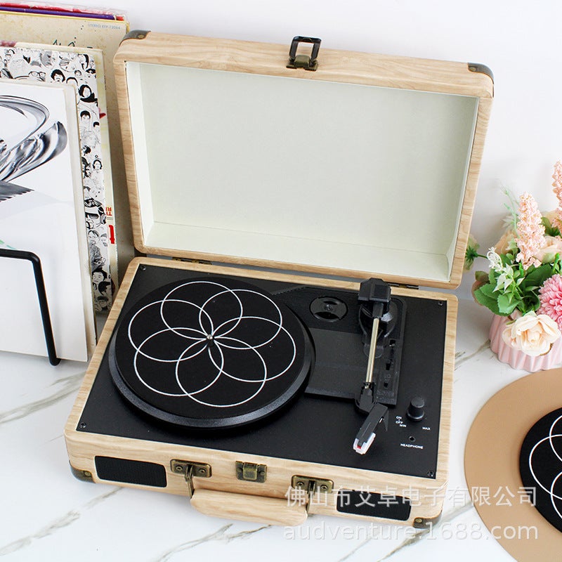 Portable Luggage Vinyl Record Player Retro Vinyl Record Player Gramophone Living Room European Record Player Gift Record Player - Image 4