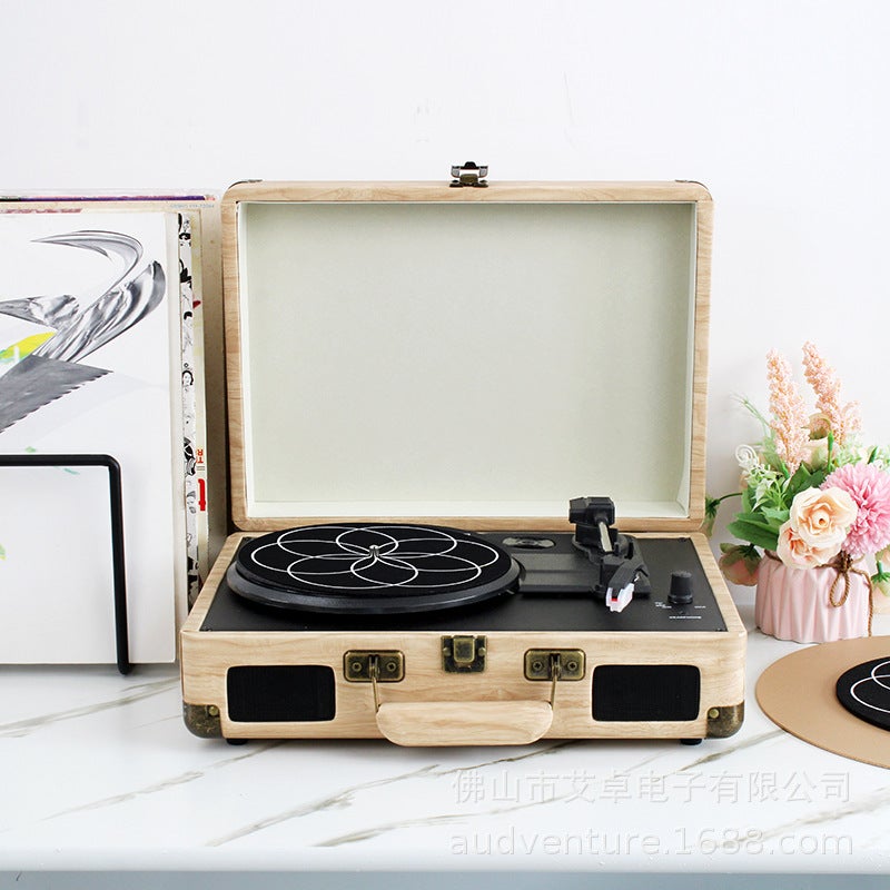 Portable Luggage Vinyl Record Player Retro Vinyl Record Player Gramophone Living Room European Record Player Gift Record Player - Image 5