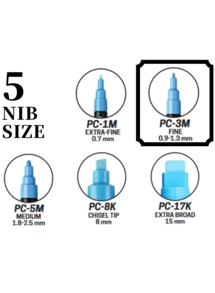 POSCA PC-3ML Paint Marker Art Pens - 0.9-1.3mm - Set of 8 in Plastic Wallet  - Image 4