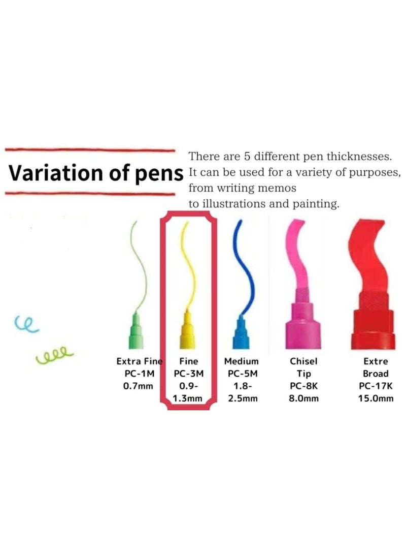 POSCA PC-3ML Paint Marker Art Pens - 0.9-1.3mm - Set of 8 in Plastic Wallet  - Image 3