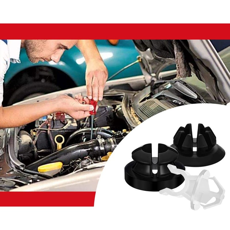 Middrivr 30 قطعة من مشابك حامل قضيب دعم غطاء المحرك، مشابك تثبيت غطاء المحرك، حامل قضيب دعم الغطاء، بديل مشبك قضيب الغطاء باللونين الأسود والأبيض 91503-SS0-003، مشابك جروميت غطاء المحرك لمعظم السيارات - Image 5