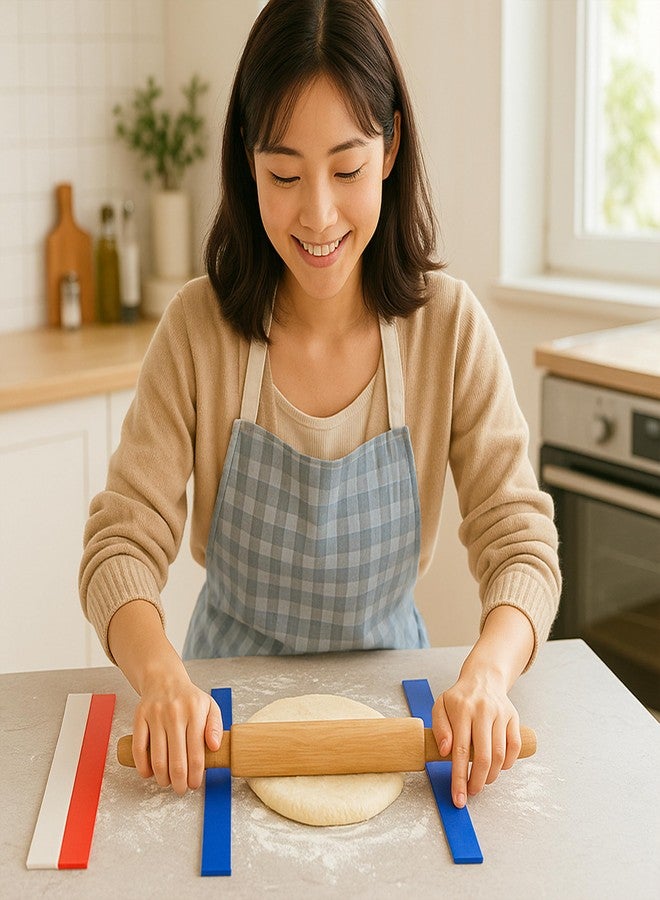 BuleVina Set of 6 Rolling Pin Guides for Dough Thickness, 100% Silicone Pastry Ruler Baking Strip, Cookie Sticks, Guide Leveler, Measuring Size with Food Grade Precision, for Pastry Perfection, Length 19 Inch - Image 5