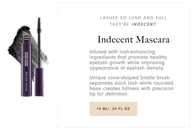 Kevyn Aucoin Indecent Mascara, Black: Thin cone-shaped brush. Creamy lash condition formula. Dramatic and natural look. Long wear. Clump & flake-free. Pro makeup artist go to for defined fuller lashes - Image 2