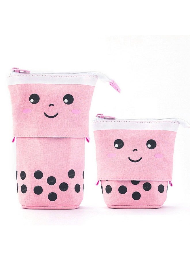 فنبلاست حافظة أقلام فان بلاست الدائمة، حقيبة أقلام أنيقة للبنات والأولاد - أدوات مكتبية كورية منبثقة من بوبا، صندوق منظم لمستحضرات التجميل، حقائب للأولاد والبنات والأطفال والنساء وطلاب المدارس (وردي) - Image 1