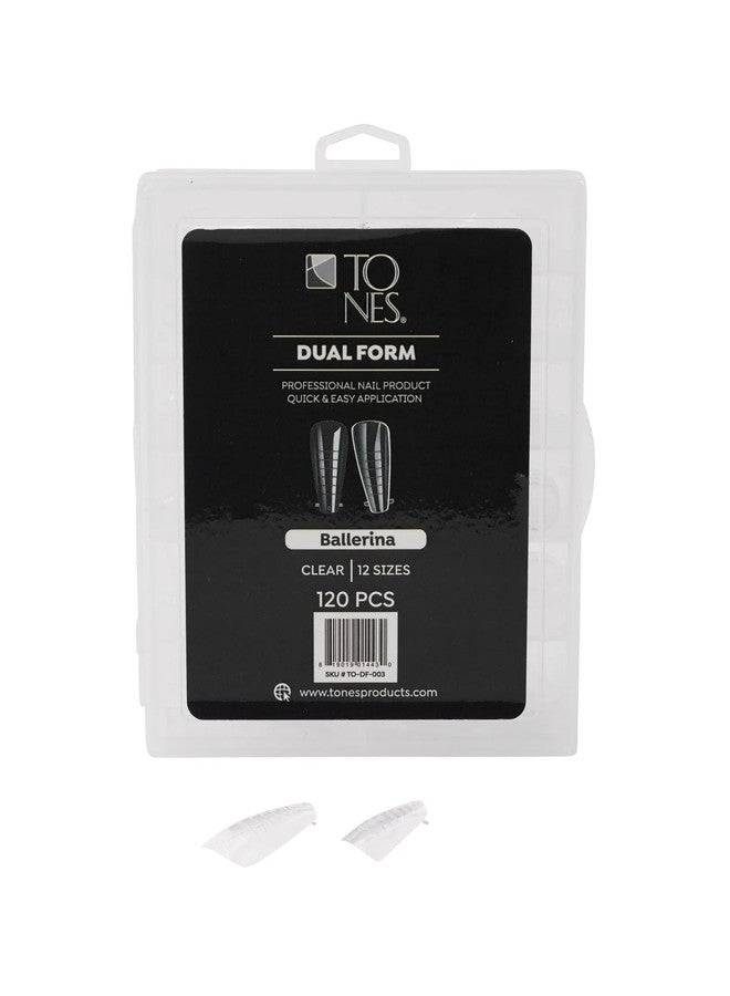 TONES Dual Form 120 PCS (Ballerina) Soft Reusable Gel Tips, Shape Nail Extension Mold