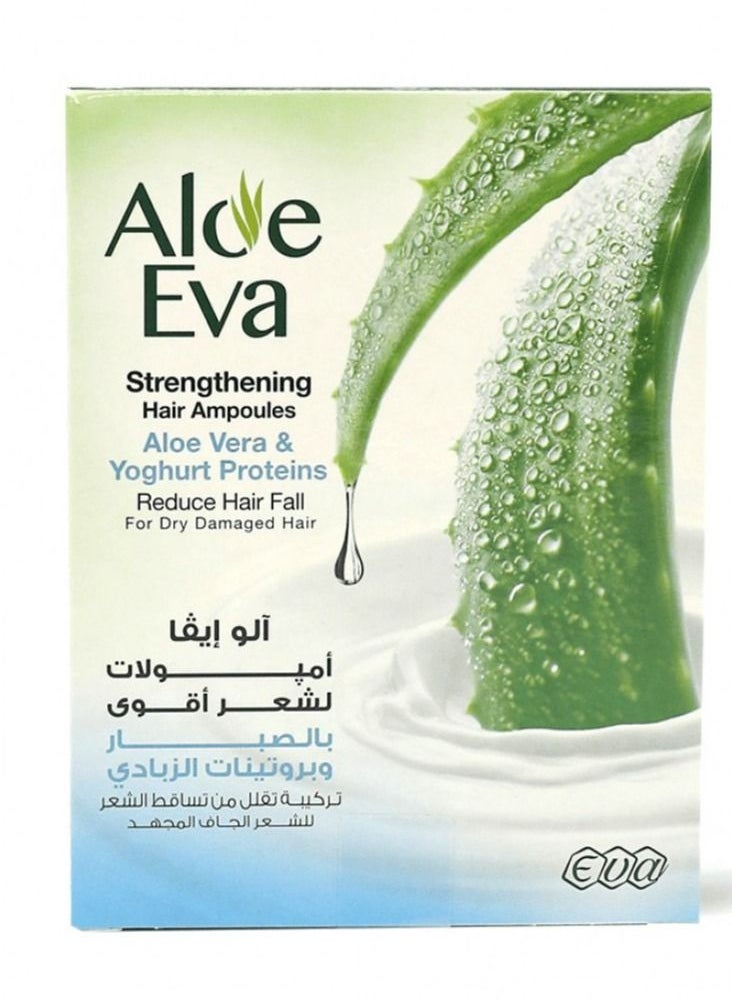 Aloe Eva - Aloe Eva Ampoules Strengthening Hair Ampoules For  Dry and Exhausted Hair with Aloe Vera - 4 Ampoules - Image 1