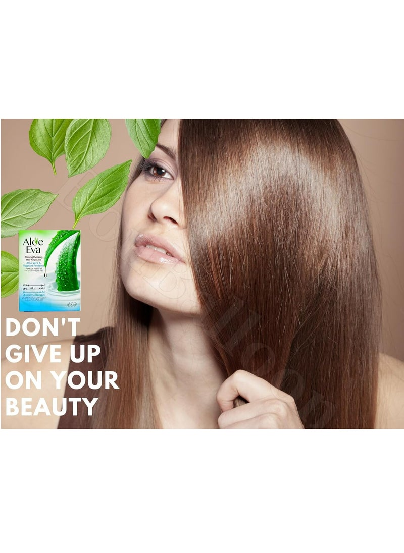Aloe Eva - Aloe Eva Ampoules Strengthening Hair Ampoules For  Dry and Exhausted Hair with Aloe Vera - 4 Ampoules - Image 1