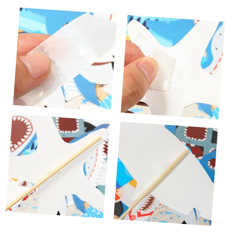 Shark Party Photo Props Set Blue Decorations For Themed Celebration - Image 3