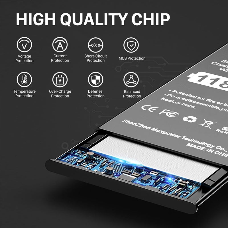 TQTHL بطارية محدثة لجهاز آيفون 6S، (نسخة 2025 الجديدة) [11800mAh] بديل البطارية لجهاز آيفون 6S A1633، A1688، A1700 مع أدوات إصلاح احترافية كاملة… - Image 5