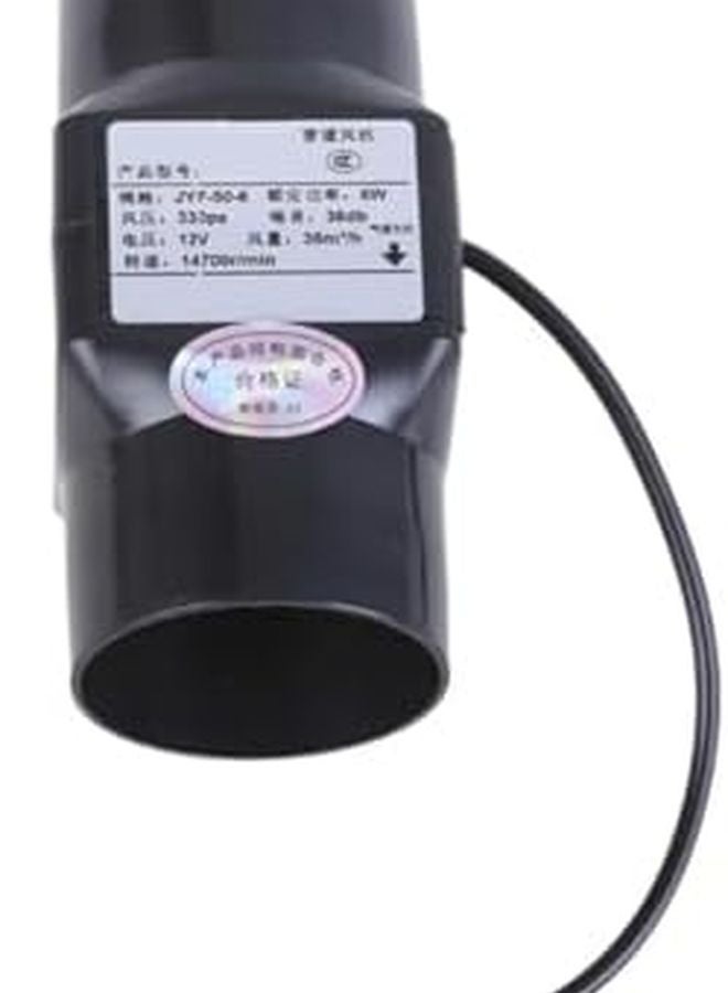 أسود 50 مم 12 فولت 6 واط مروحة عادم مجاري مدمجة هادئة 36 متر مكعب/ساعة تدفق هواء عال 38 ديسيبل ضوضاء منخفضة - Image 1