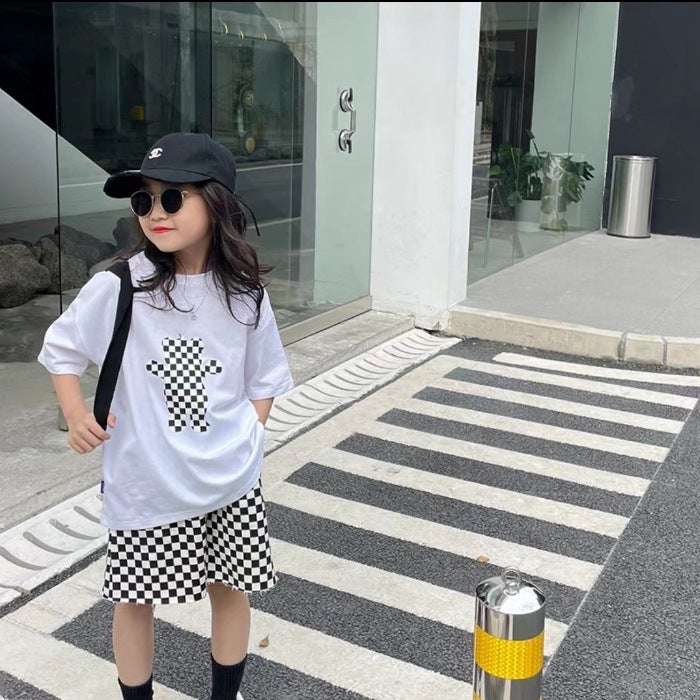 Boys And Girls Short-Sleeved Cotton T-Shirt 2025 Summer Loose Top Mid-Large Children'S Printed Children'S Half-Sleeved T-Shirt - Image 1