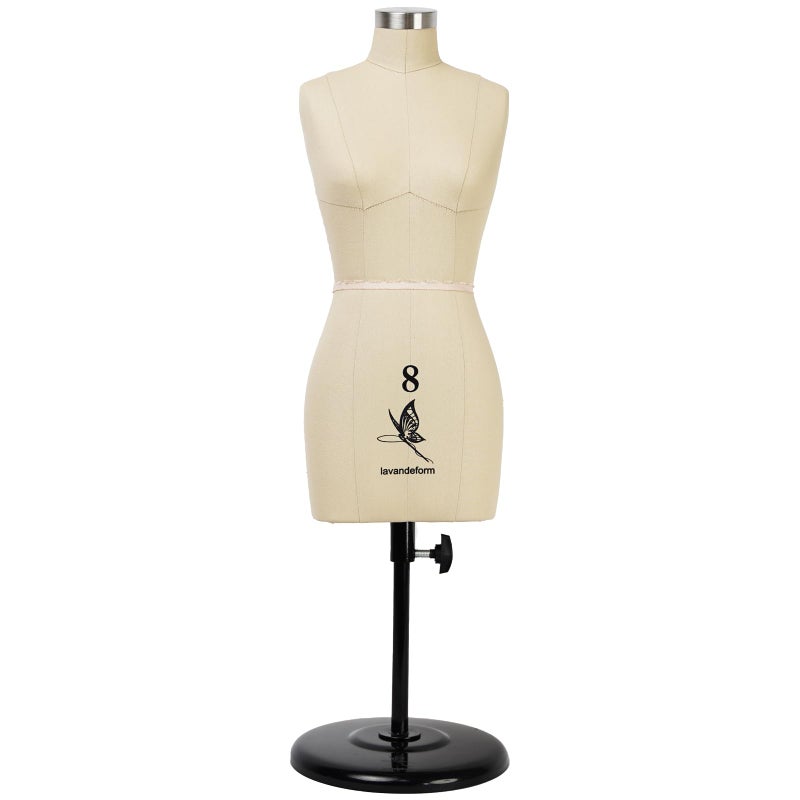 lavandeform Half Scale Dress Form Pro Size 8 Detailed mini Version of MannequinNot Adult Full Size Fully Pinable Dressmaker Dummy12 Female Mannequin for Pattern Making Beige 8 - Image 2
