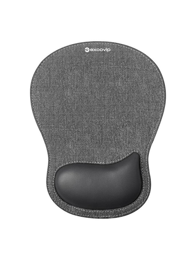 Exco Gray Waterdrop Leather Wrist Rest Mouse Pad Large Edge-locked Ergonomic Memory Foam Anti-slip Computer Office Wrist Support 0661