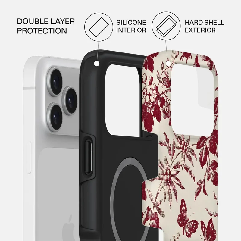 موبكوس جراب Mobcos Bloome Premium لهاتف iPhone 17 Pro Max، متوافق مع غطاء صلب مزدوج الطبقات مع حماية من السيليكون - غطاء مقاوم للخدوش والصدمات