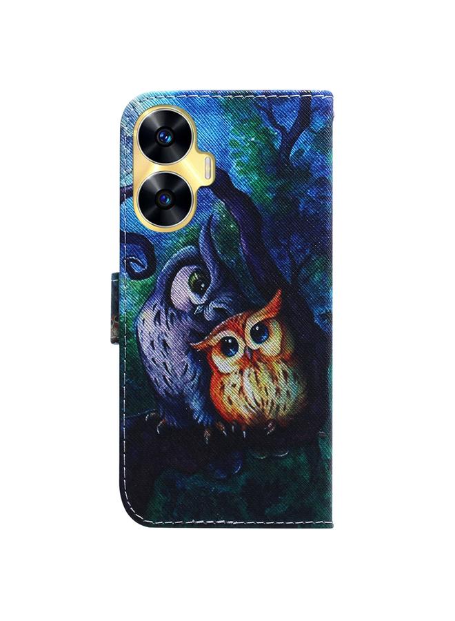 اس-توب جراب هاتف Realme C55 من الجلد القابل للطي برسومات ملونة - Image 3